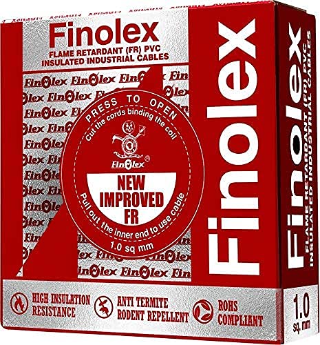 Finolex,FR PVC Wires,0.75 Sqmm,Black, Silver Pack,90 Mtrs