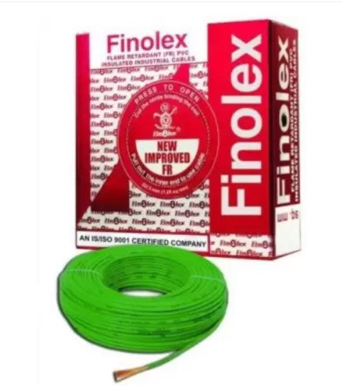 Finolex FR PVC Wires 0.75 Sqmm Green Silver Pack 90 Mtrs