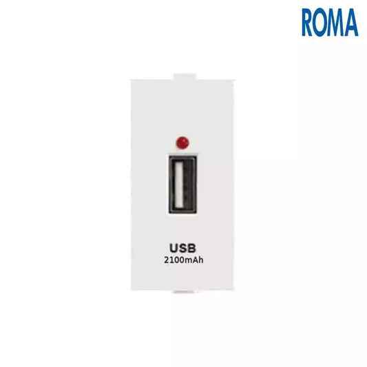 Anchor Panasonic Roma Classic USB-A Charger Single Port(2.1A 5V DC) 1 Module