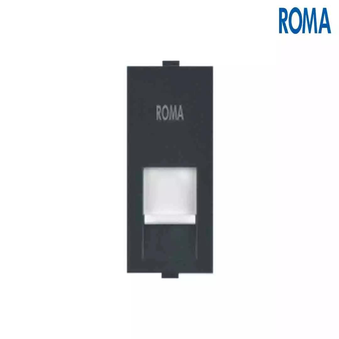 Anchor Panasonic Roma Classic RJ 11 Tel. Jack Single With Shutter Black