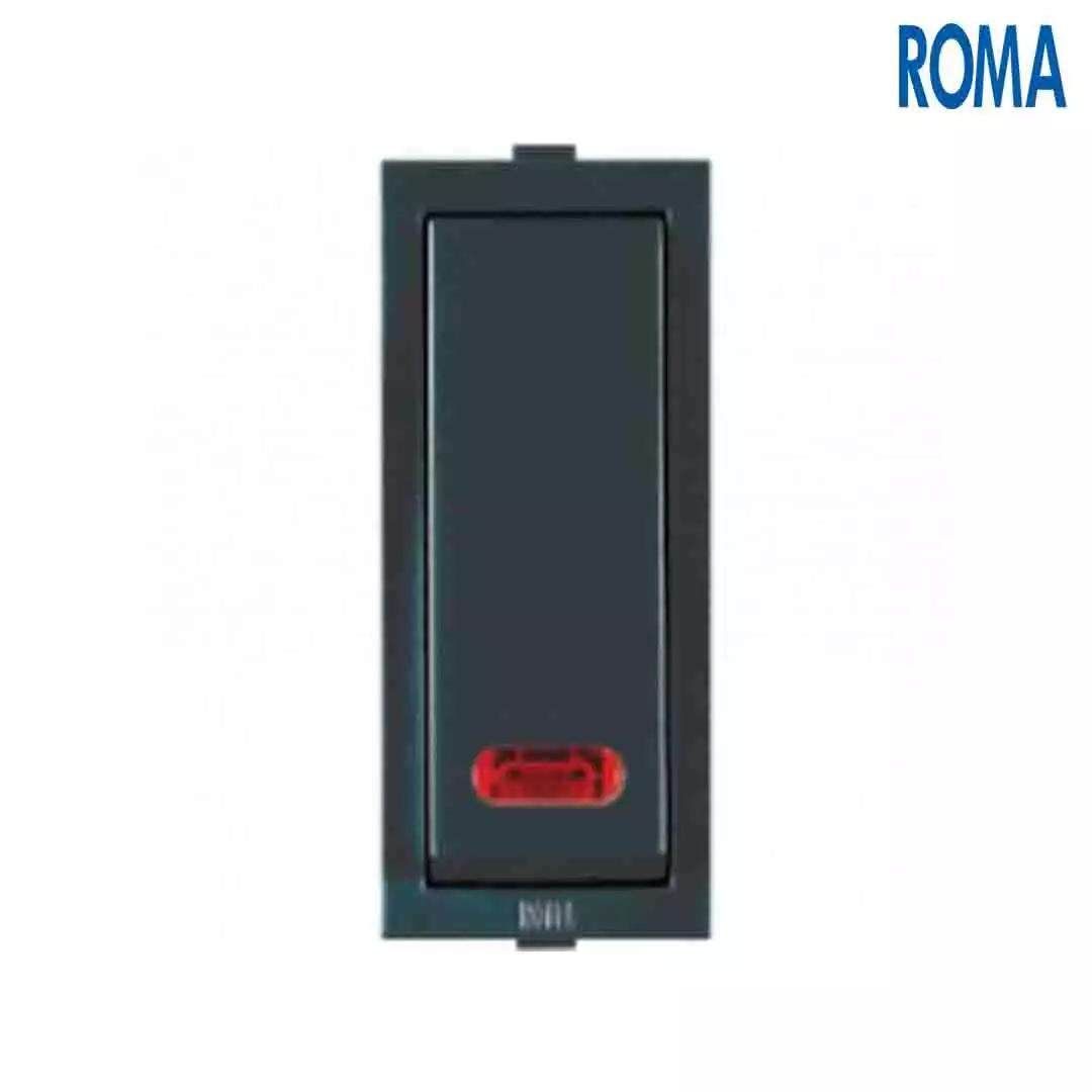 Anchor Panasonic Roma Classic 10AX 1 Way Switch With Neon Black