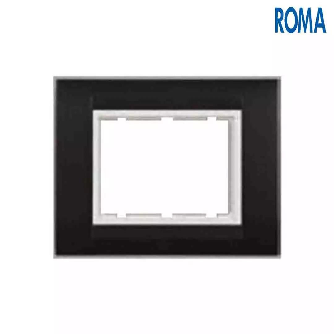 Anchor Panasonic Roma Classic Tressa Solid Plates Matt Black 2 Module