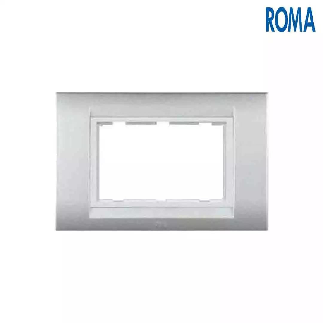 Anchor Panasonic Roma Classic Tressa Solid Plates Silver 18 Module