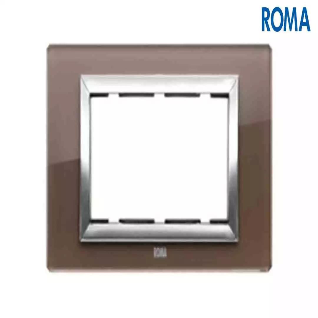 Anchor Panasonic Roma Classic Vetro Glass plates Coconut Brown 8 Module Horizontal