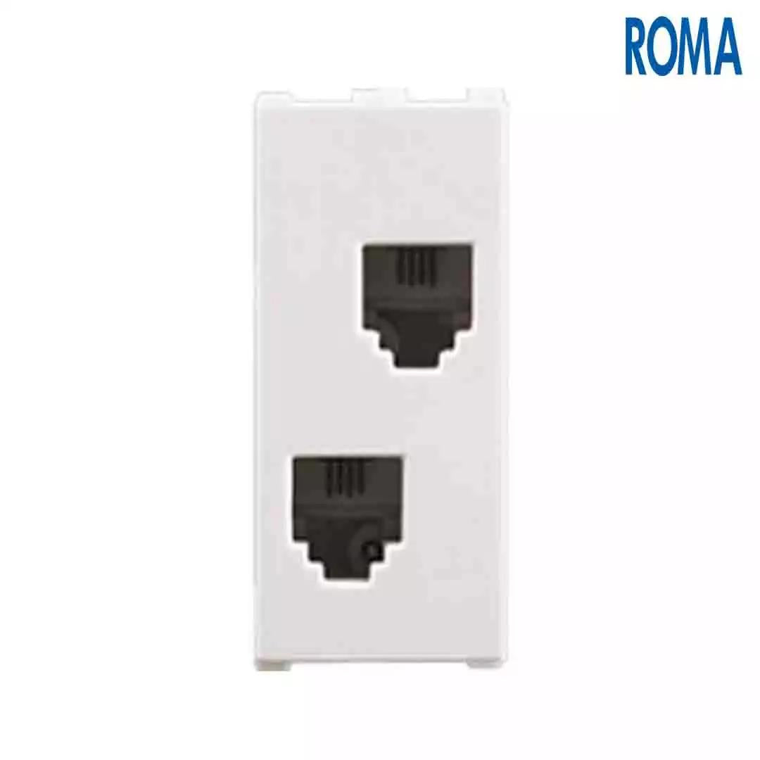 Anchor Panasonic Roma Classic RJ 11 Tel. Jack Double W/O Shutter Silver