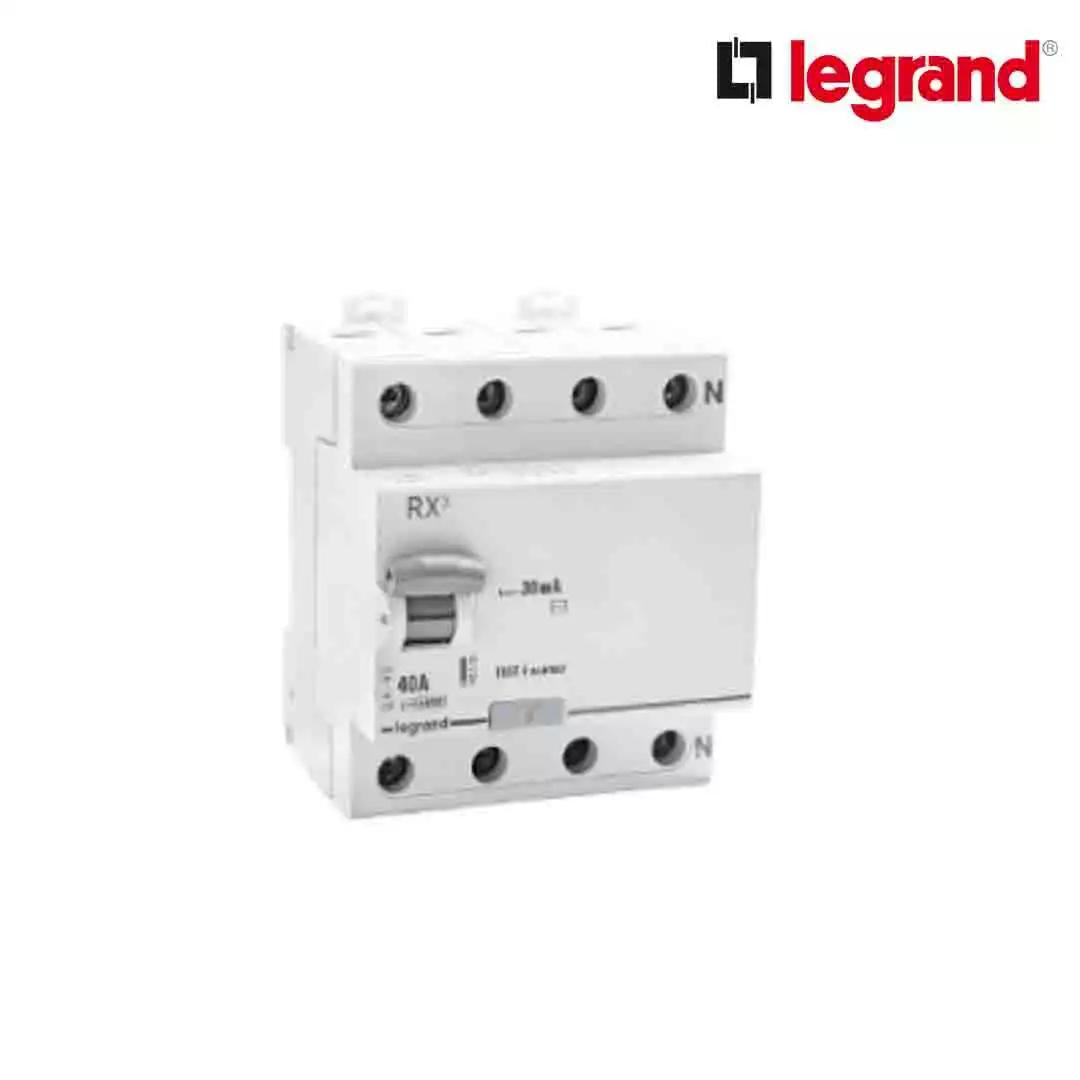 Legrand RX3 40 A RCCB Four Pole RCCB 30 mA White