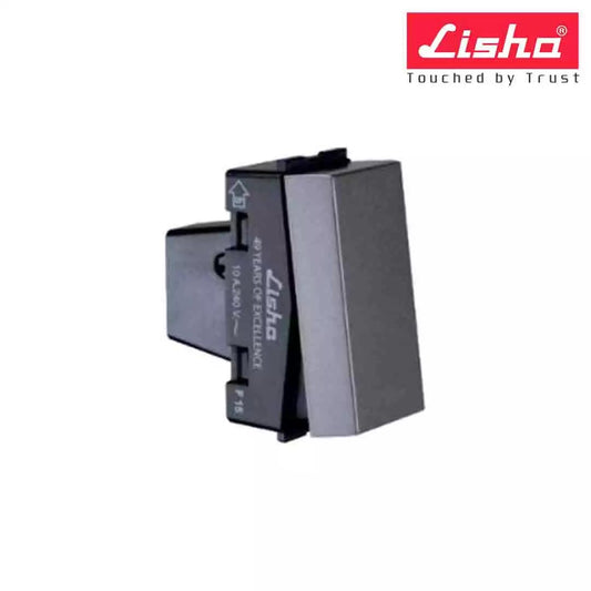 Lisha Special 7 10A 1 Way Switch 1 M Graphite Grey