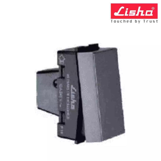 Lisha Special 7 10A 1 Way Switch With Ind 1 M Graphite Grey