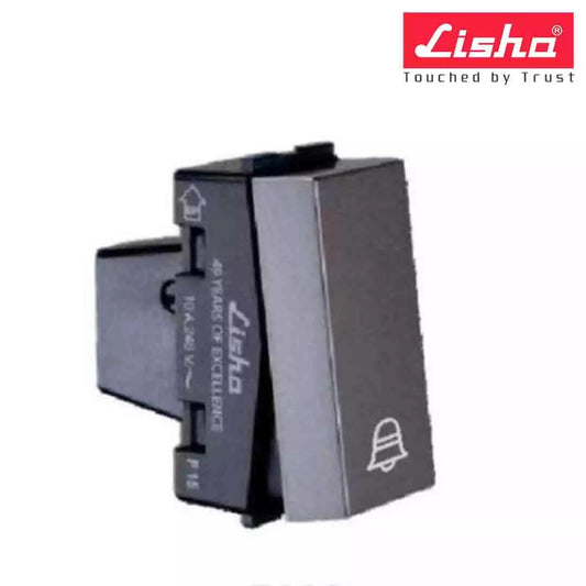 Lisha Special 7 Bell Push Switch 1 M Graphite Grey