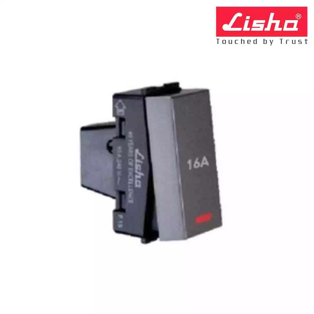 Lisha Special 7 20A 1 Way Switch With Ind 1 M Graphite Grey