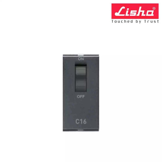 Lisha C 16A SP MCB 1 M Graphite Grey