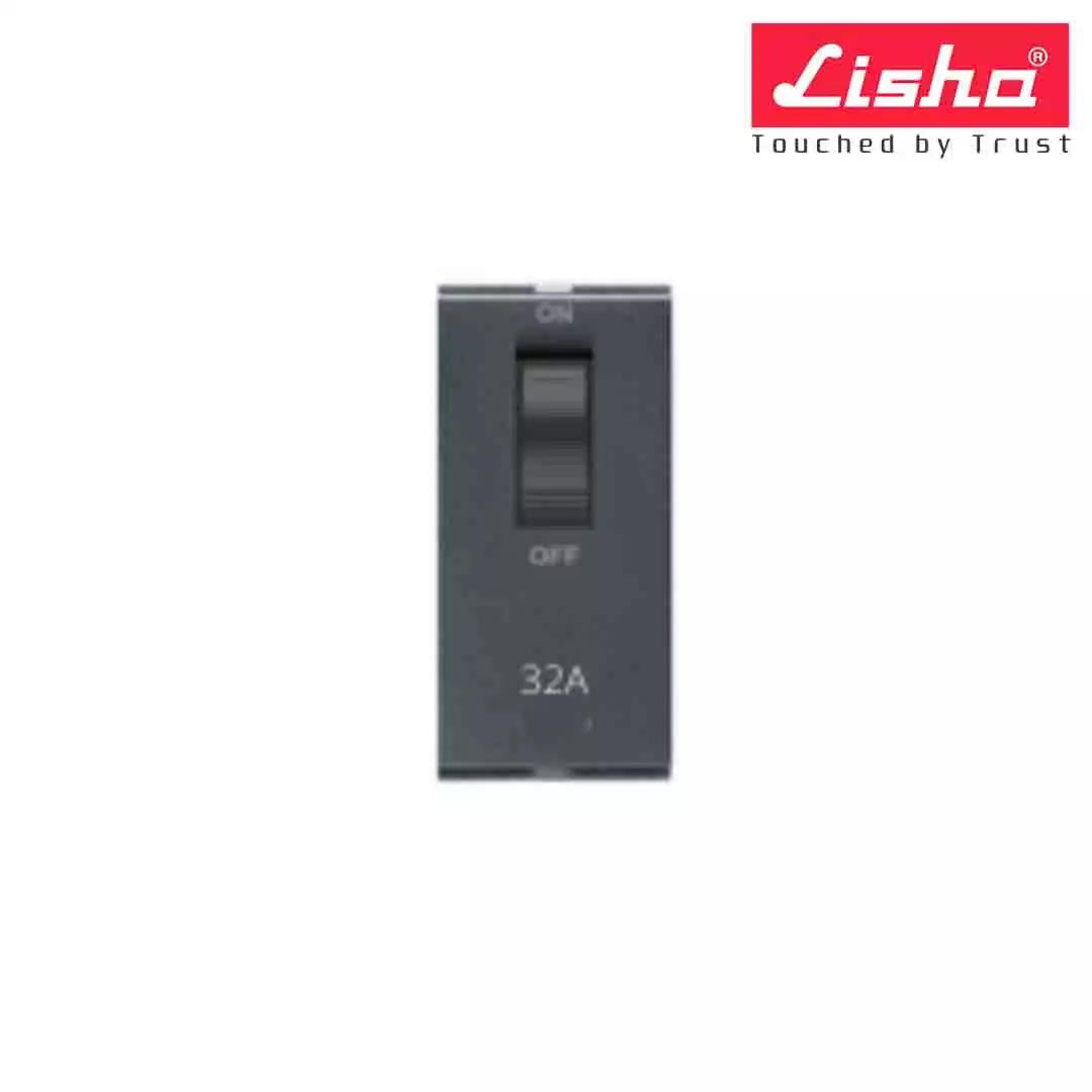 Lisha C 32A SP MCB 1 M Graphite Grey