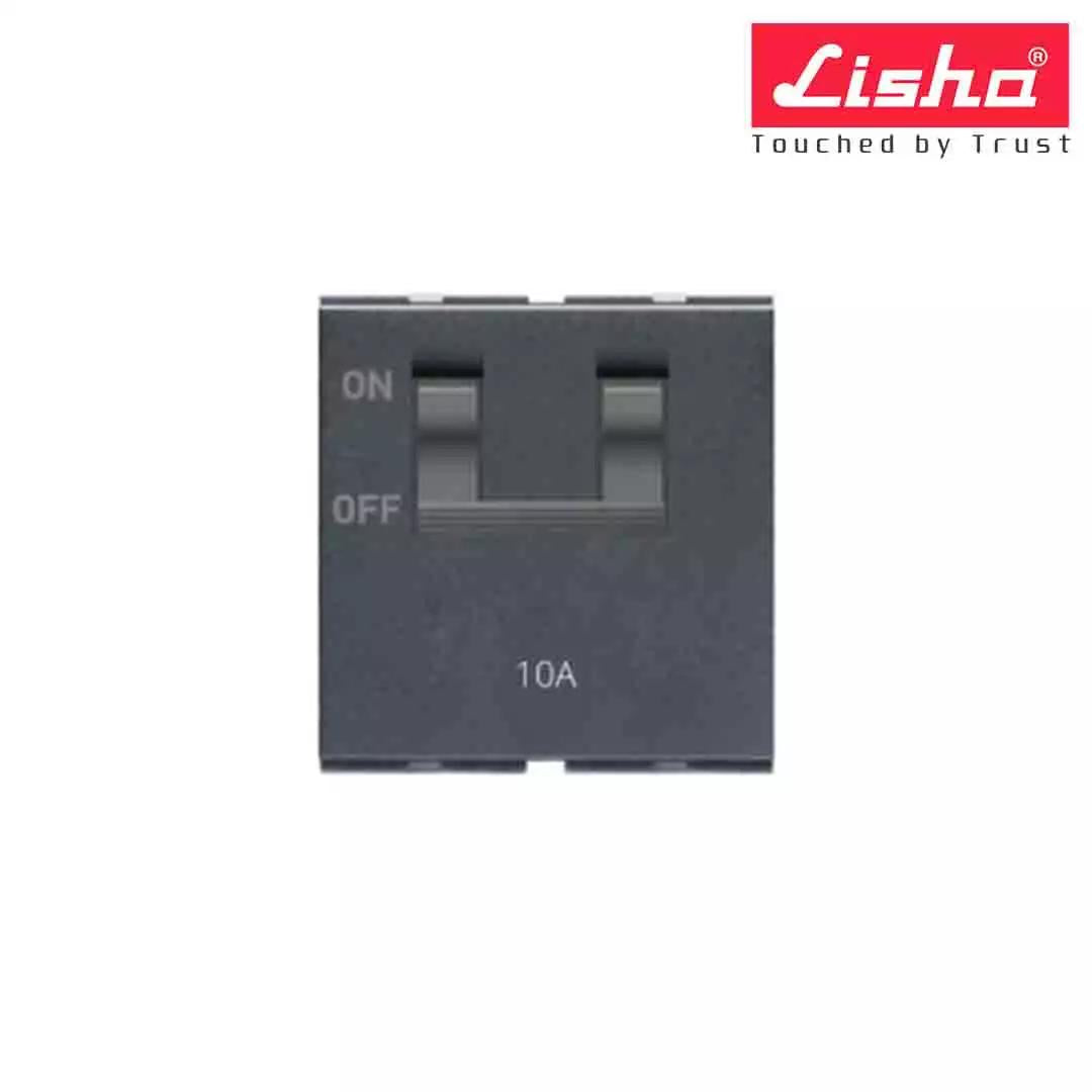 Lisha C 10A DP MCB 2 M Graphite Grey