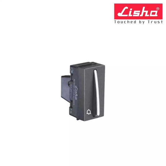 Lisha Slimz Bell Push Switch 1 M Graphite Grey