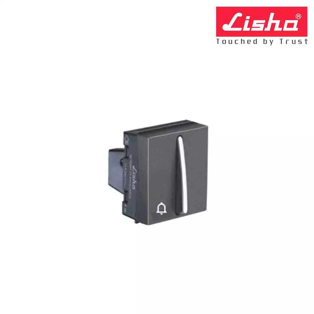 Lisha Slimz Bell Push Switch 2 M Graphite Grey