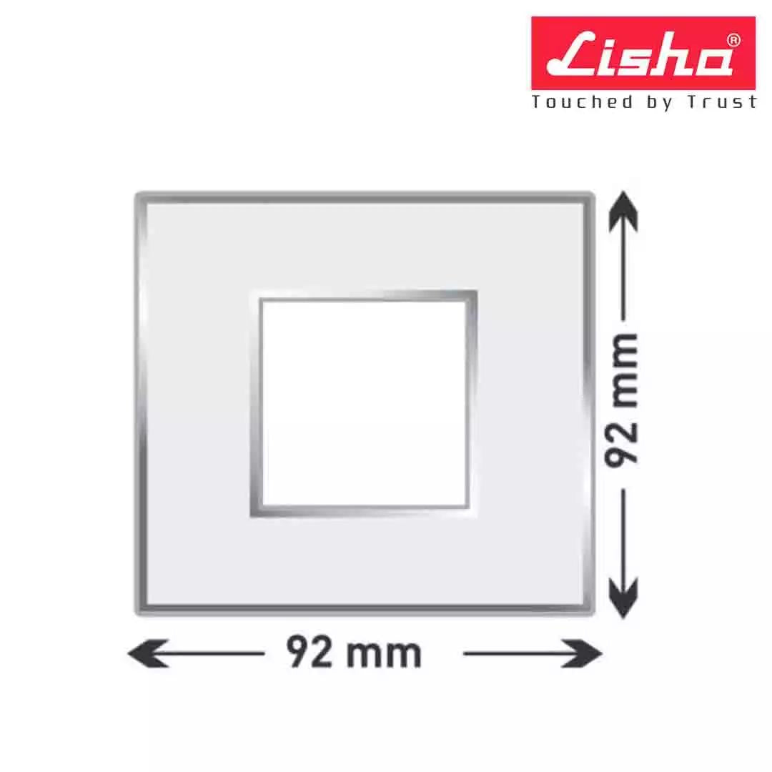 Lisha Platina Cover Plates With Support Frames 2 M Glossy Classic White