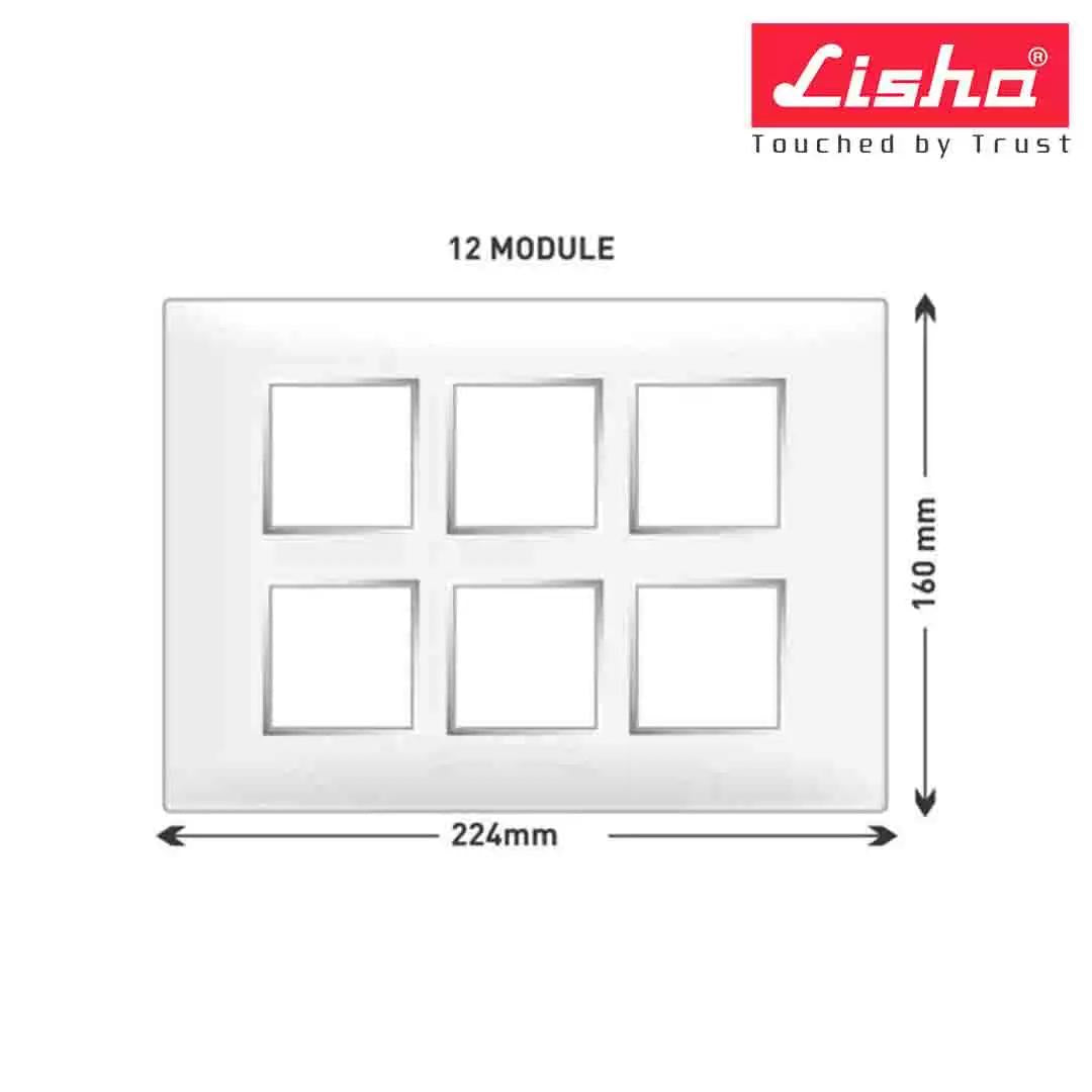 Lisha Platina Cover Plates With Support Frames 12 M Almond Wood