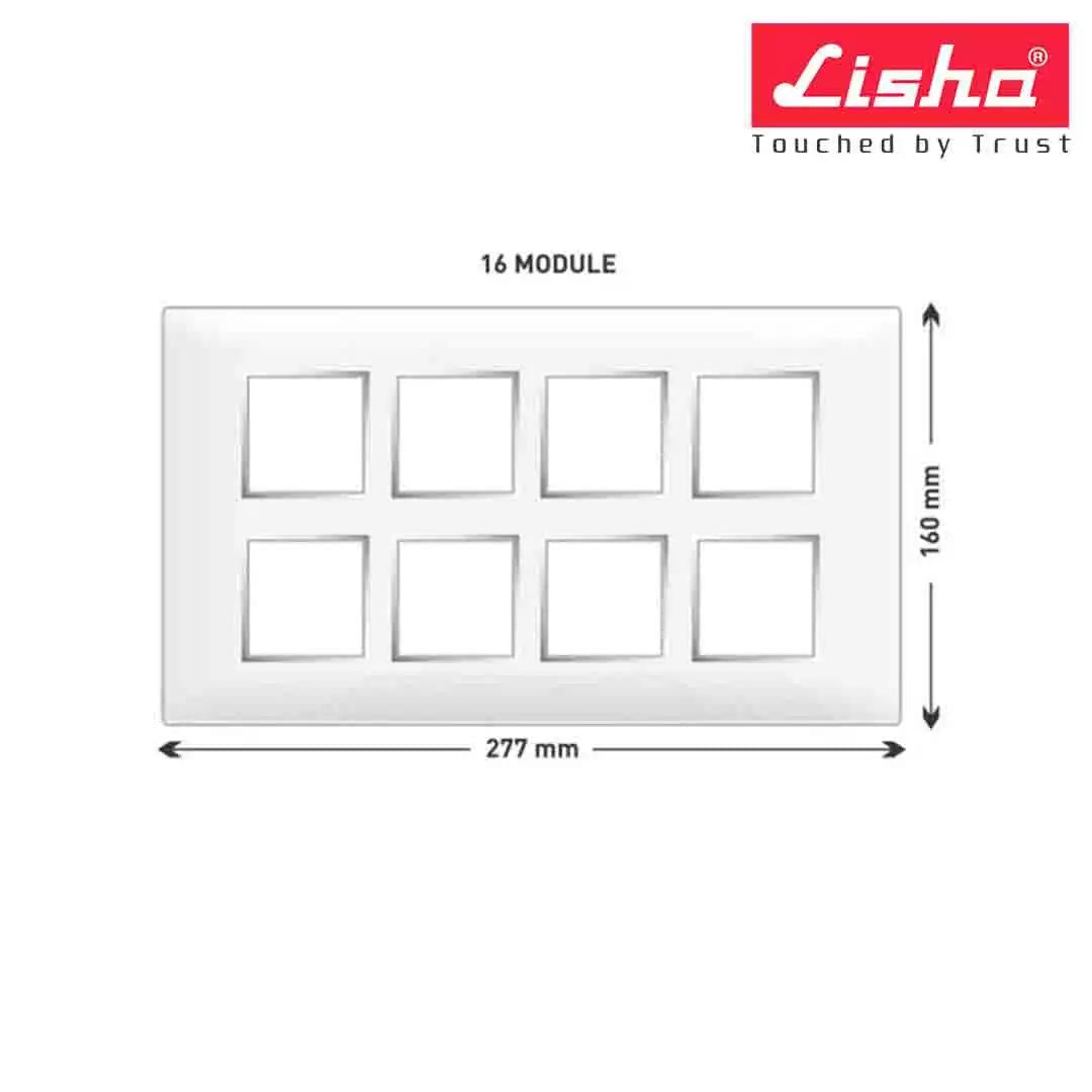 Lisha Platina Cover Plates With Support Frames 16 M Almond Wood