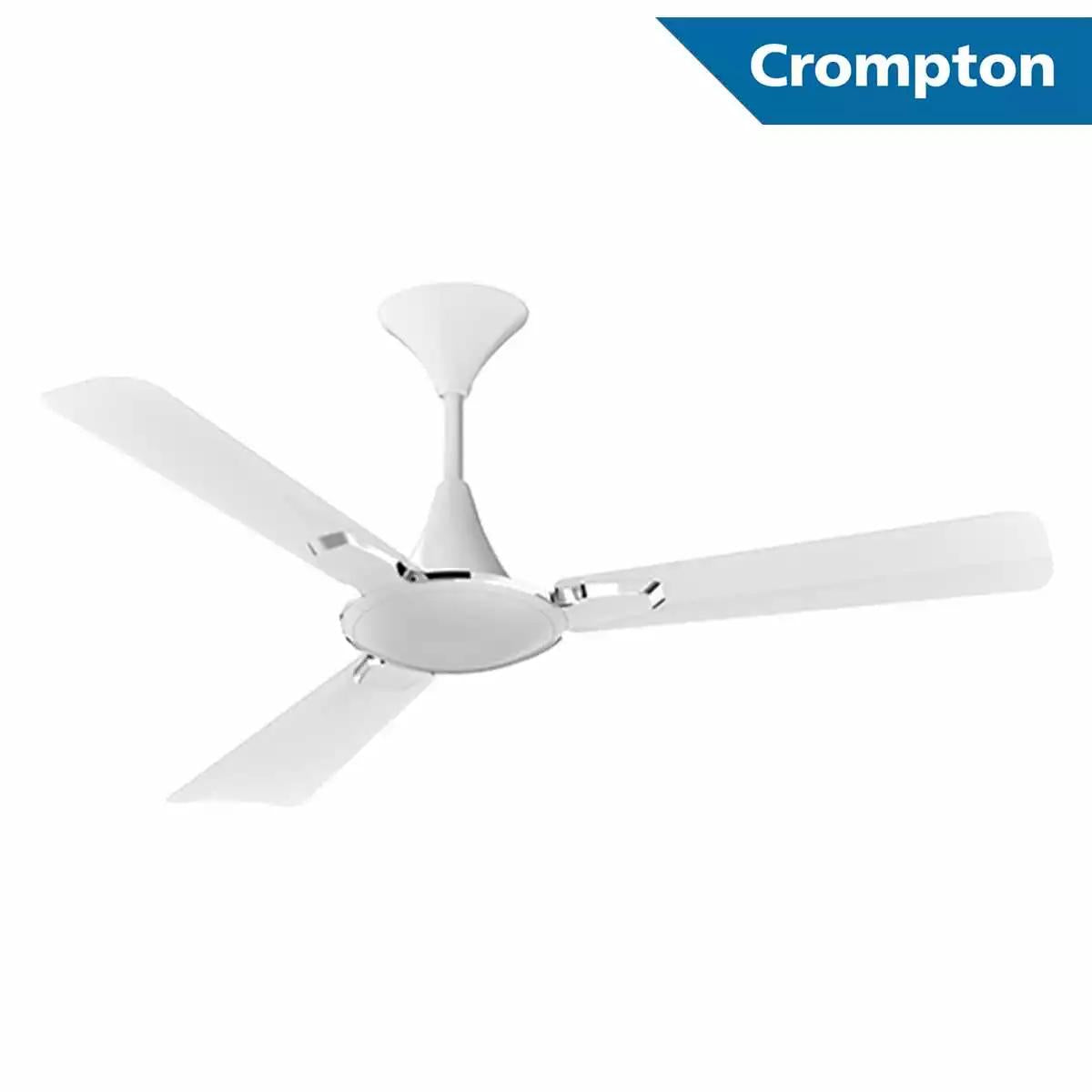 Crompton Premium Ceiling Fans Aura 2.0 Prime Antidust Pearl white chrome 1200 mm