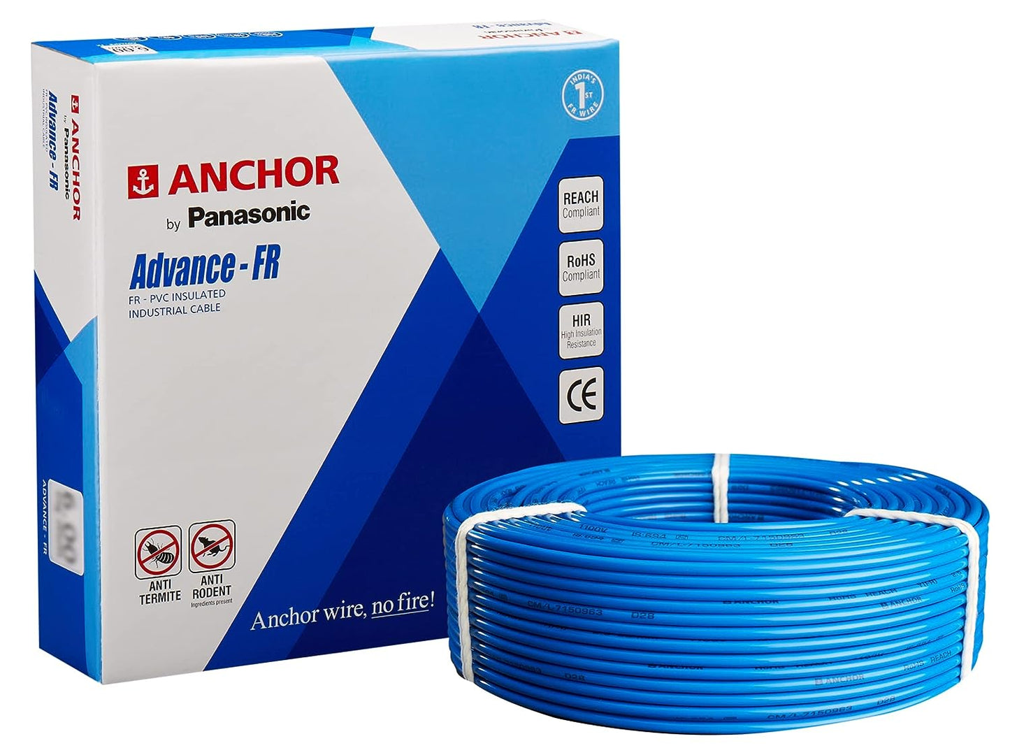 Anchor  FR-LSH Wires 1.5 Sqmm Blue 90 Mtrs