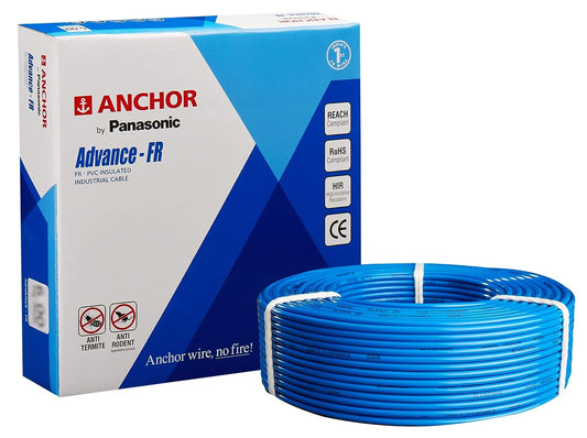 Anchor  FR-LSH Wires 6 Sqmm Blue 90 Mtrs