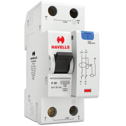 Havells  32 A SPN RCBO 30 Ma White