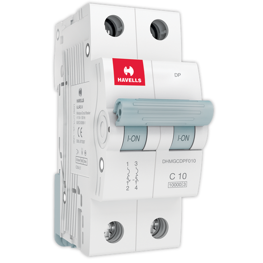 Havells Double Pole C curve 6 A MCB White