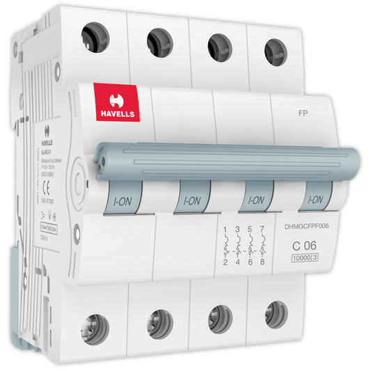 Havells Four Pole C curve 6 A MCB White