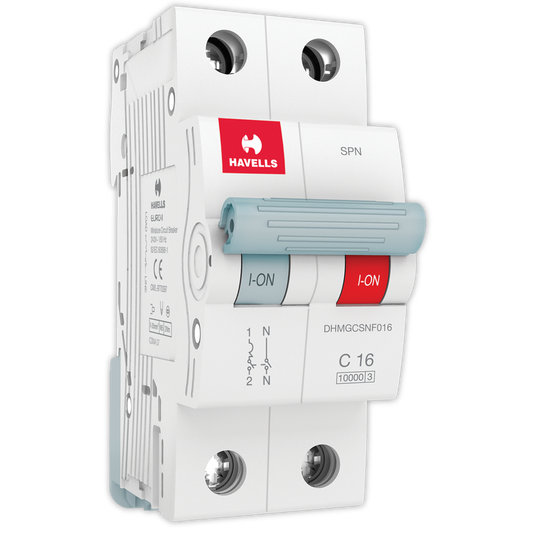 Havells SPN C curve 16 A MCB White