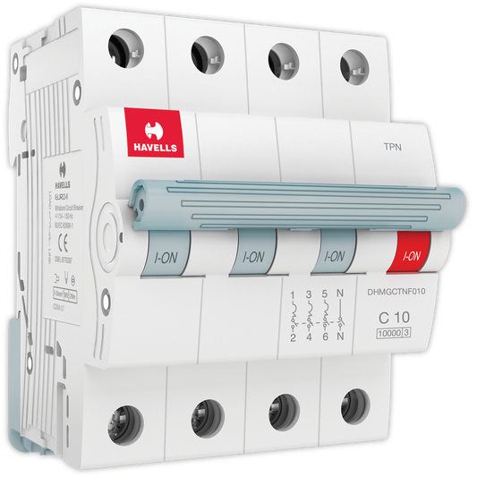 Havells TPN C curve 10 A MCB White