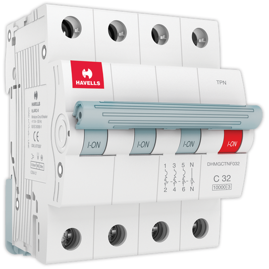 Havells TPN C curve 32 A MCB White