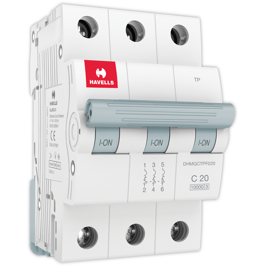 Havells Triple Pole C curve 20 A MCB White