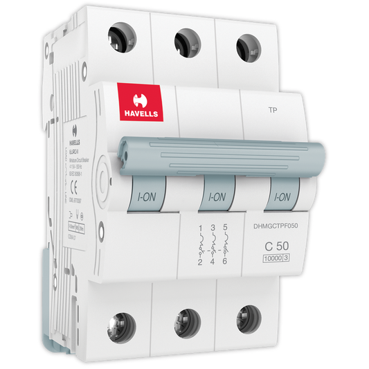 Havells Triple Pole C curve 50 A MCB White