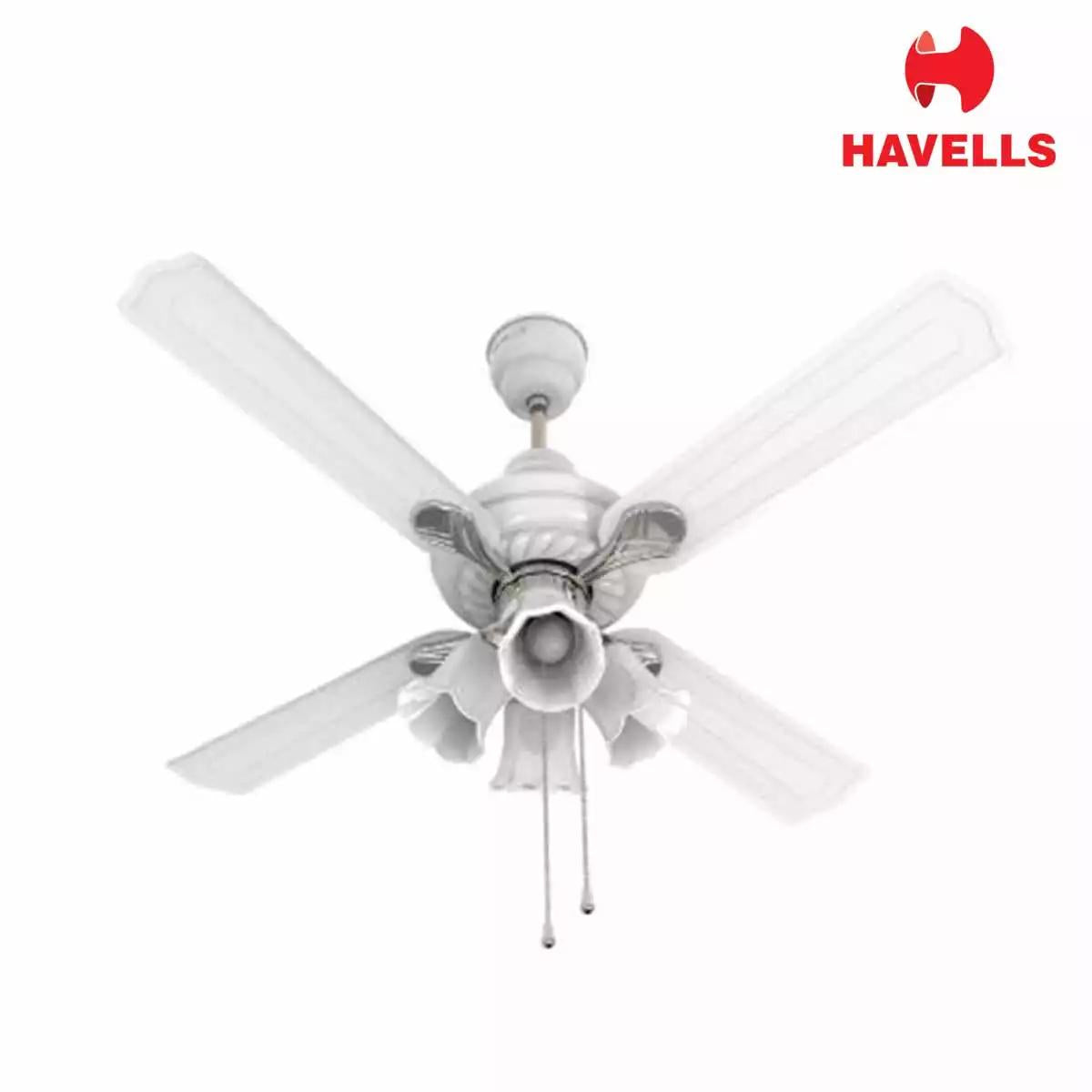 Havells Florence U/L -ES Premium Fans with Light White Nickel 1200 mm