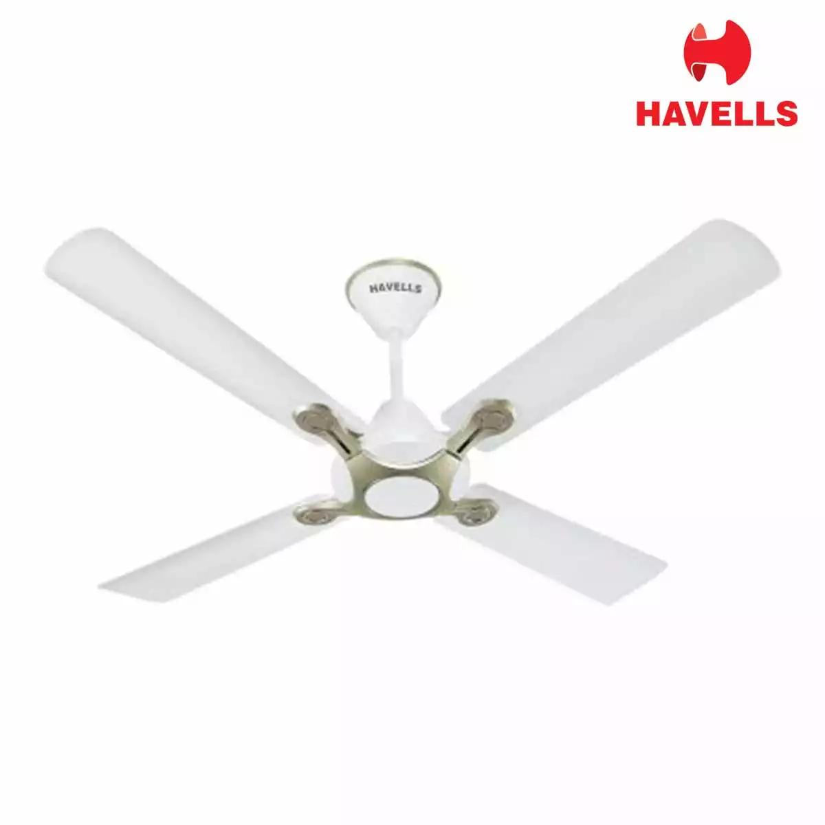 Havells Leganza - 4 Blade Decorative Fan Pearl White-Silver 1200mm