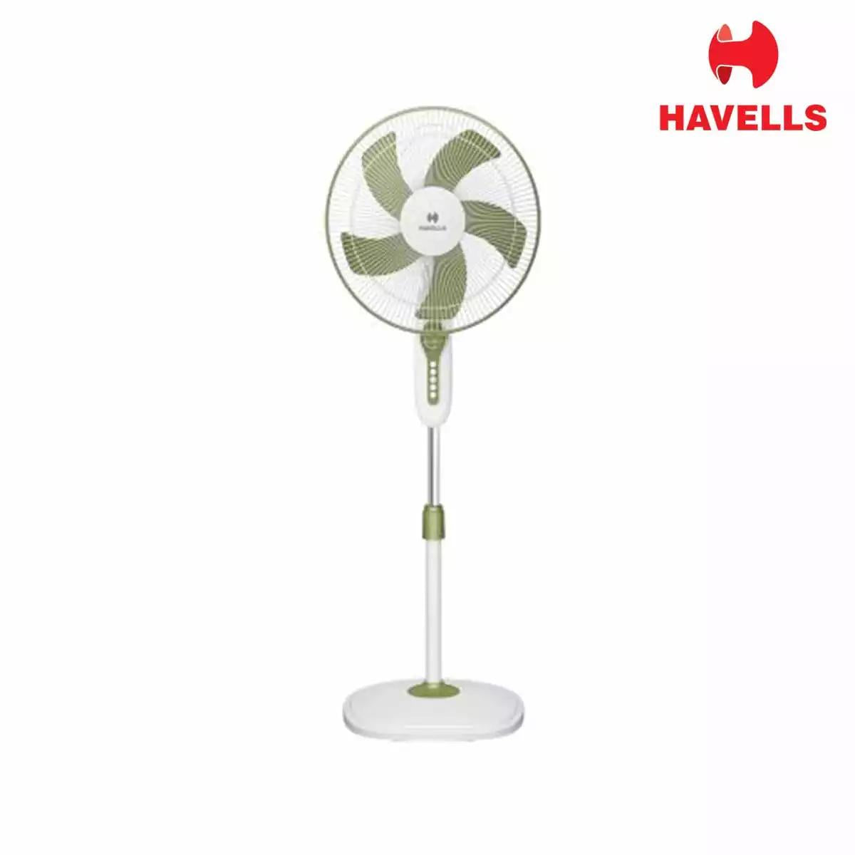 Havells Pentaforce Pedestal Fans White Green 400 mm