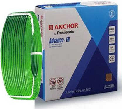 Anchor ADVANCE FR Wires 1 Sqmm Green 90 Mtrs