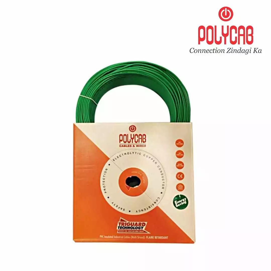 Polycab FRLF Wires 0.75 Sqmm Green 300 Mtrs