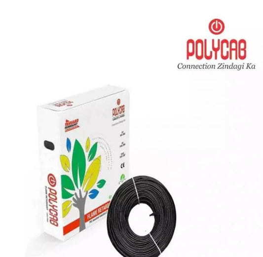 Polycab FRLF PVC Wires 4 Sqmm Black 180 Mtrs