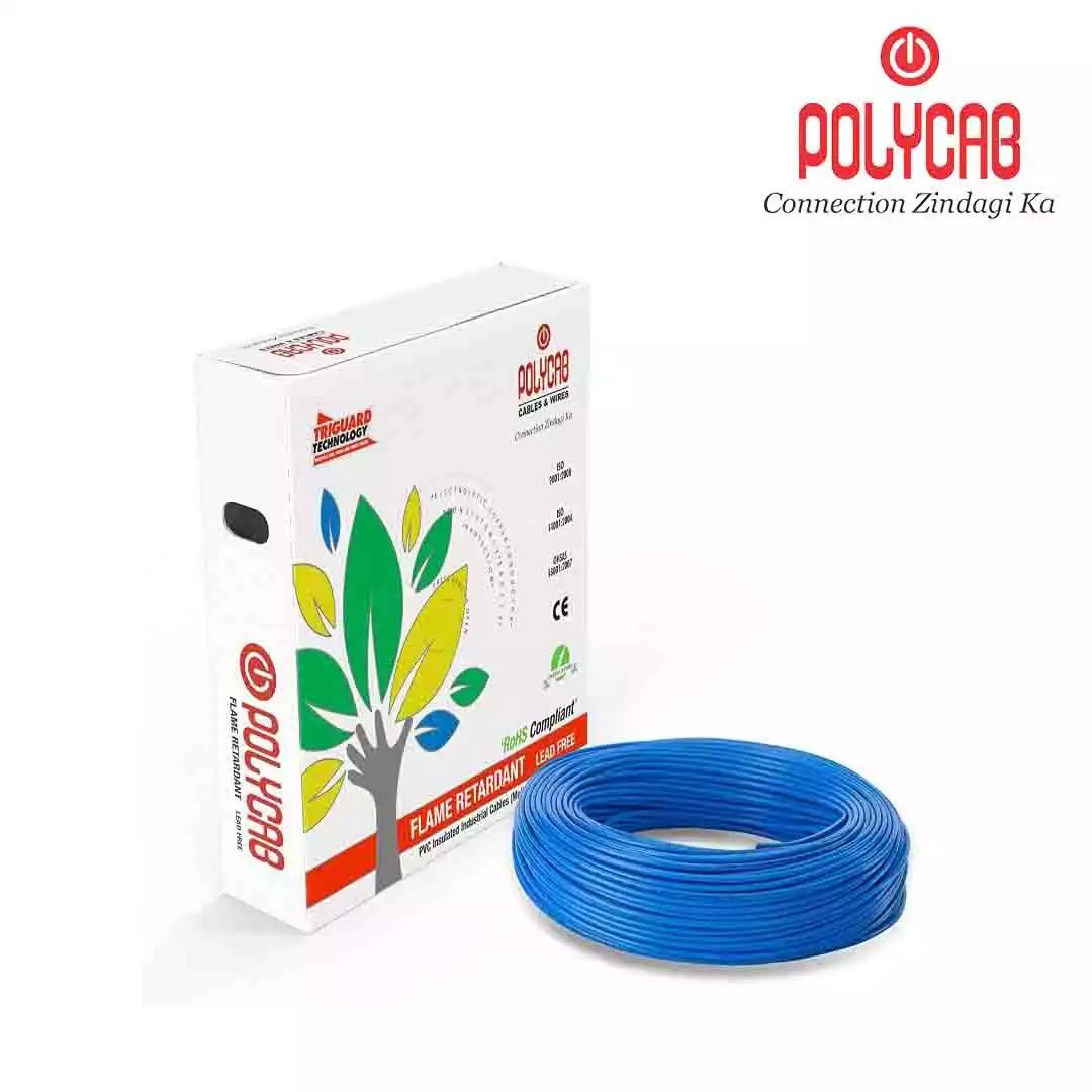 Polycab FRLF PVC Wires 4  Sqmm Blue 180 Mtrs