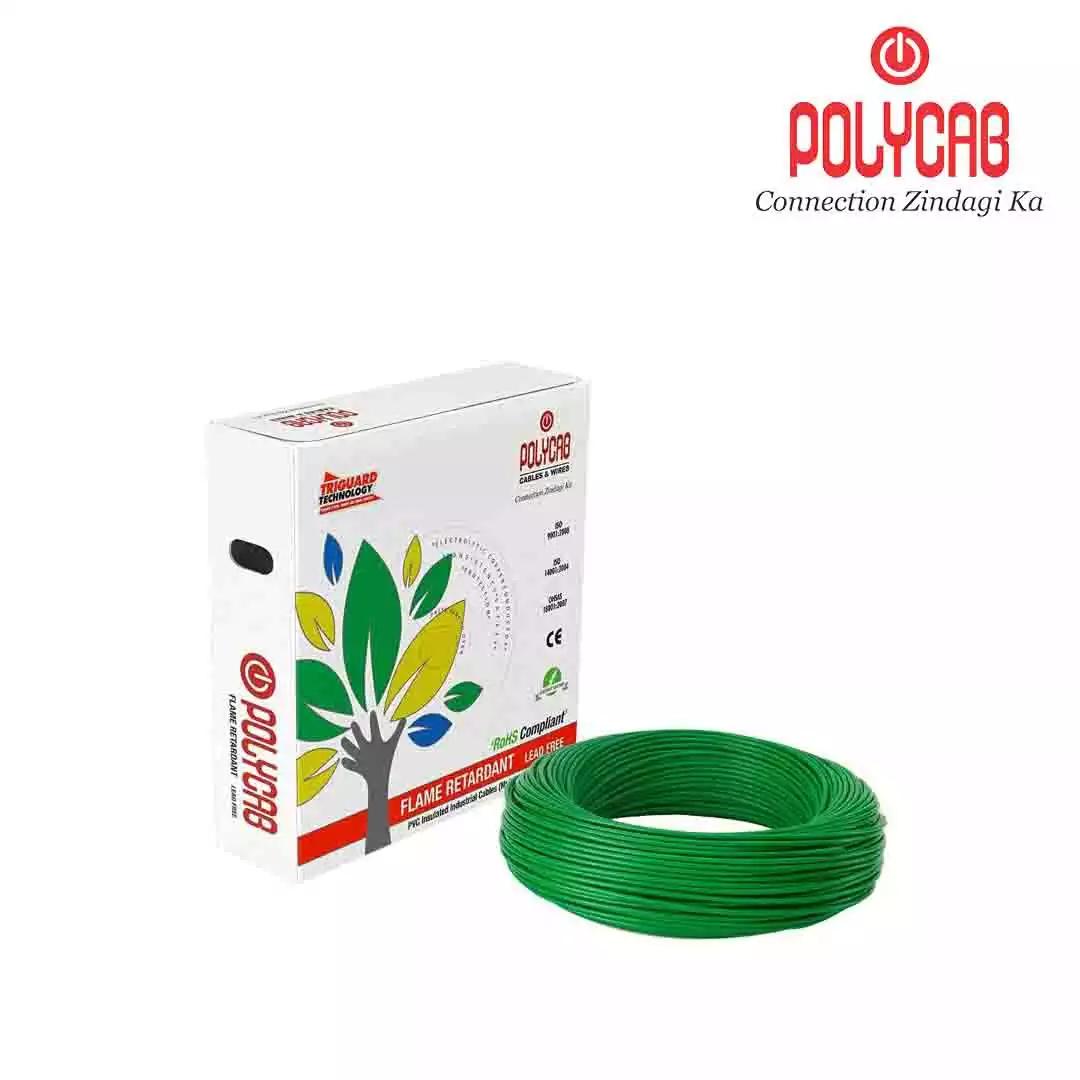 Polycab FRLF PVC Wires 1.5 Sqmm Green 180 Mtrs