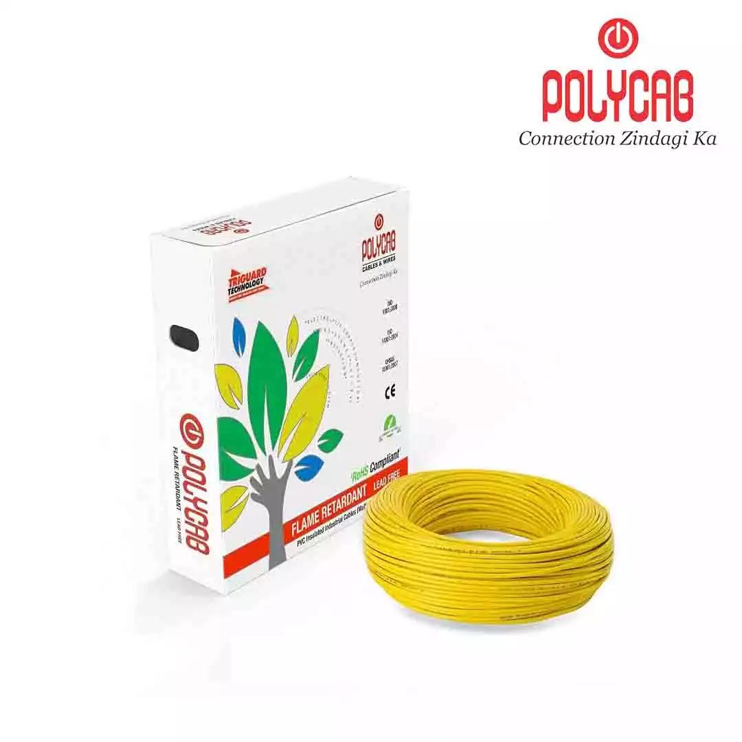 Polycab FRLF PVC Wires 1.5 Sqmm Yellow 180 Mtrs