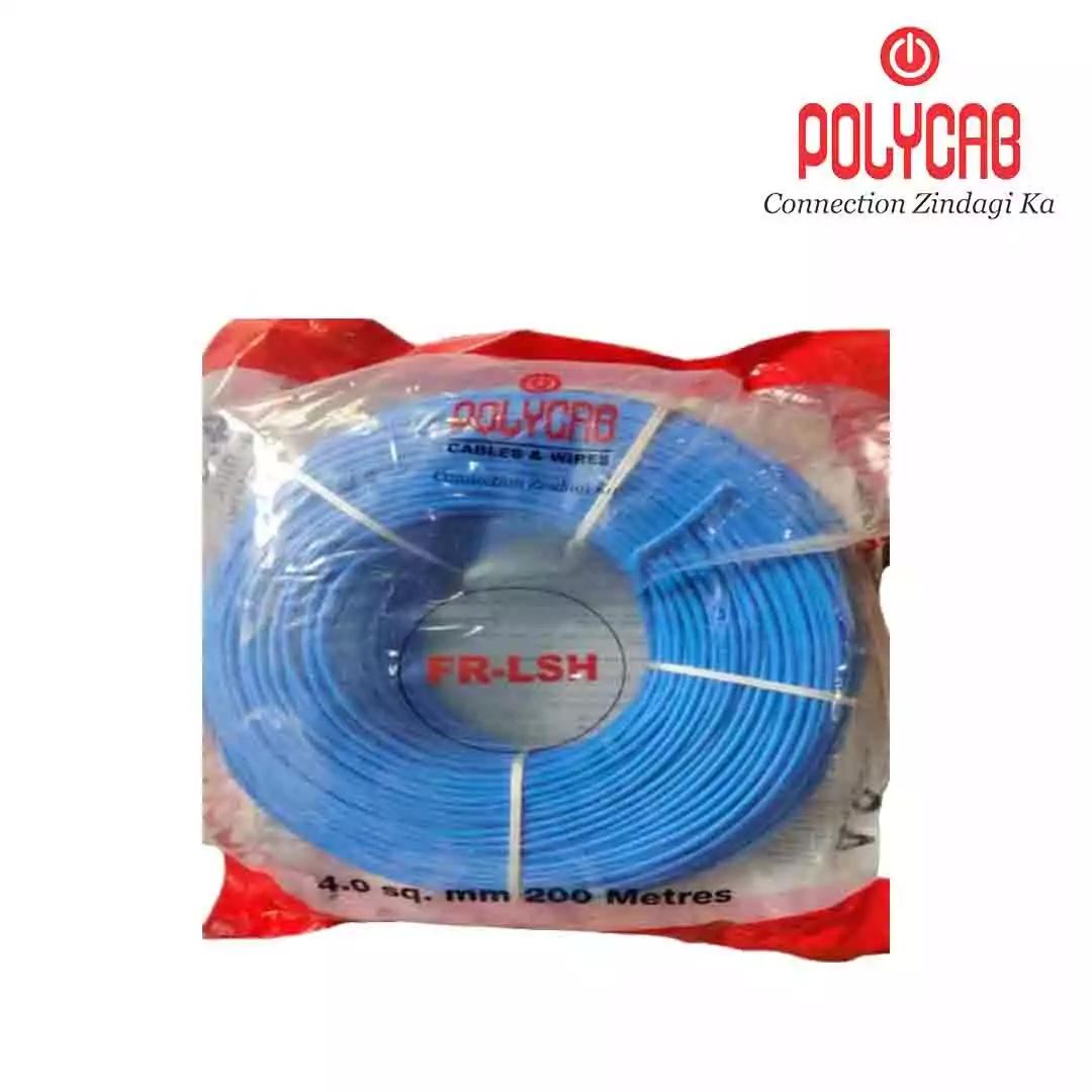 Polycab FRLSH Wires 4 Sqmm Blue 200 Mtrs