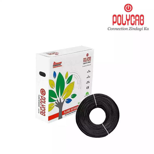 PolycabHFFR PVC Wires 1.5 Sqmm Black 90 Mtrs