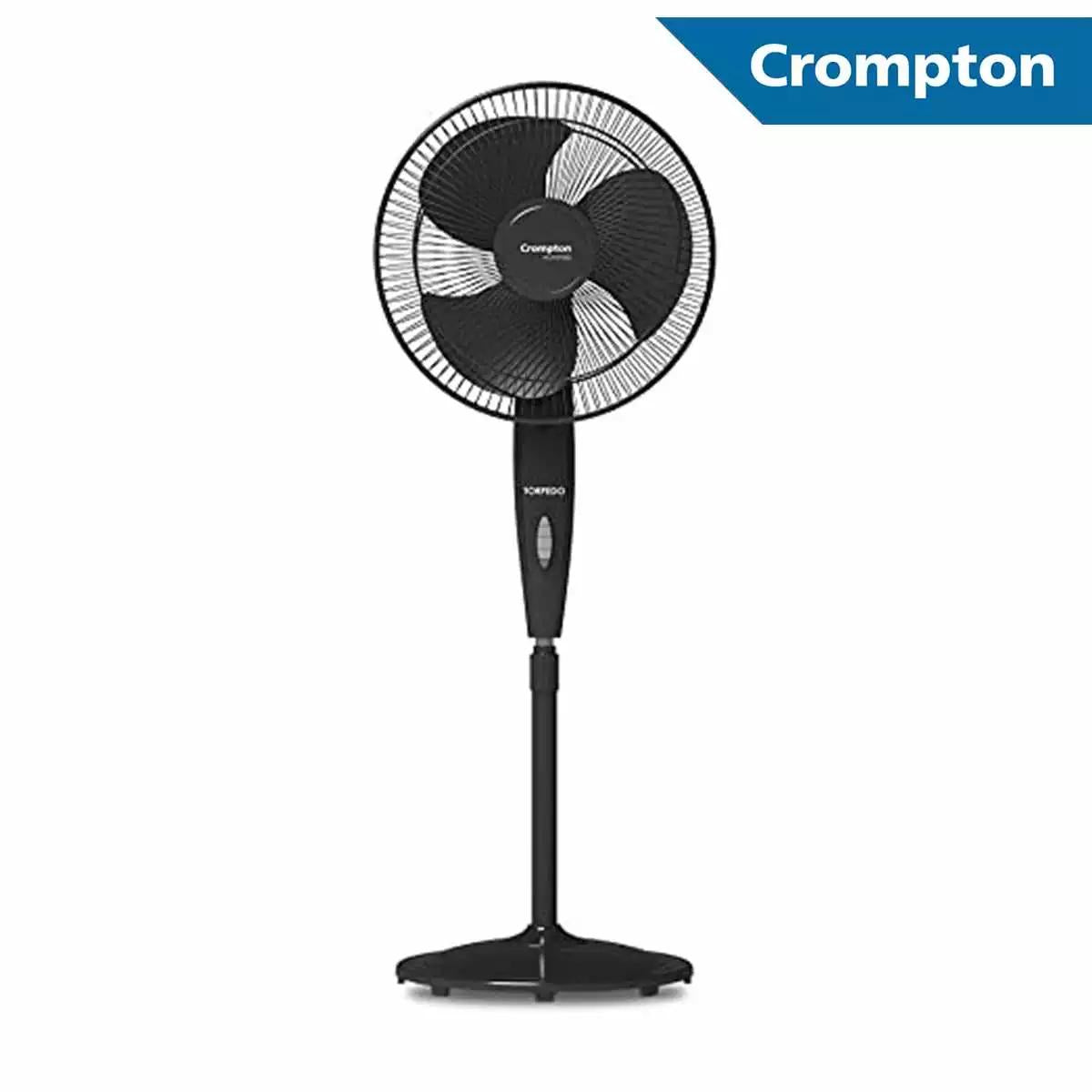 Crompton Pedestal Fans PF HS Torpedo Black 400 mm