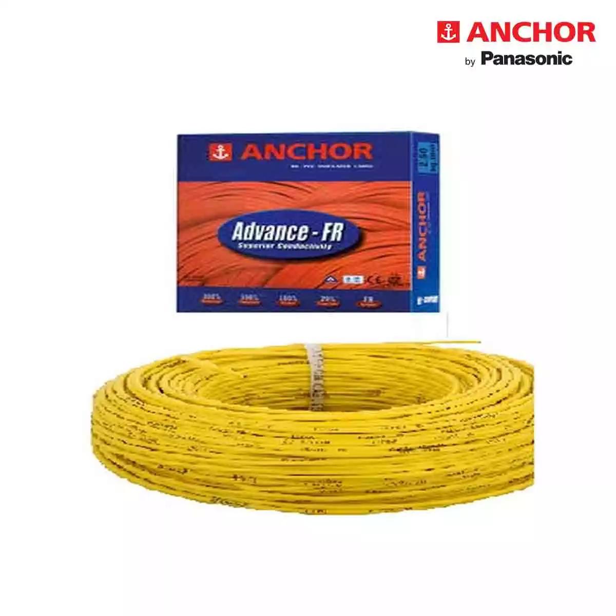 Anchor ADVANCE, FR, Wires, 1 Sqmm, Yellow, 180 Mtrs