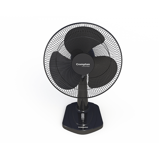 Crompton TPW Range (Portable) Table Fans HS Torpedo Black 400 mm