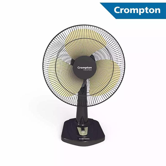 Crompton TPW Range (Portable) Table Fans TF HS Torpedo Black Yellow 400 mm