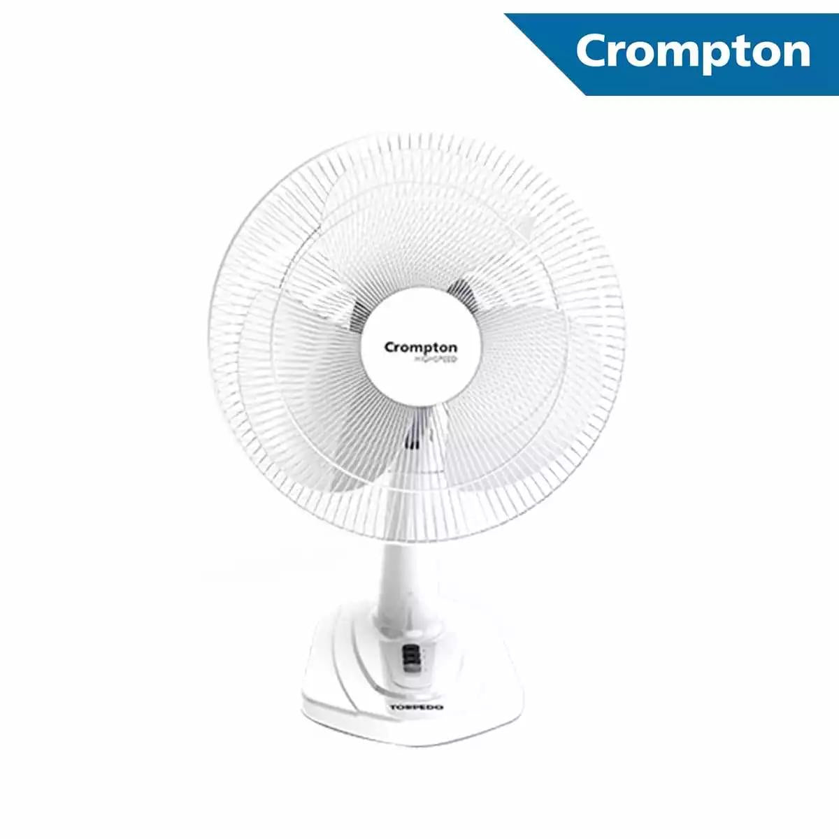 Crompton TPW Range (Portable) Table Fans HS Torpedo KD White 400 mm