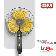 GM Wall Fan Livo Plus Yellow 400 mm